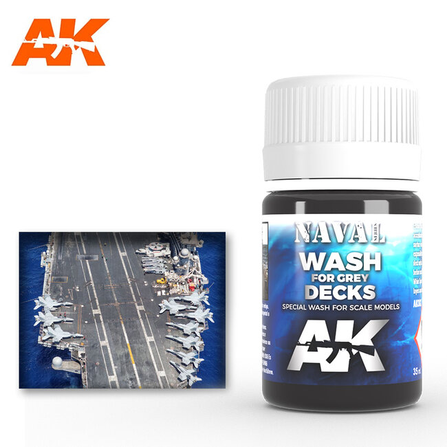 AK interactive Wash For Grey Decks - Naval Ships Weathering - Wash - 35ml - AK302