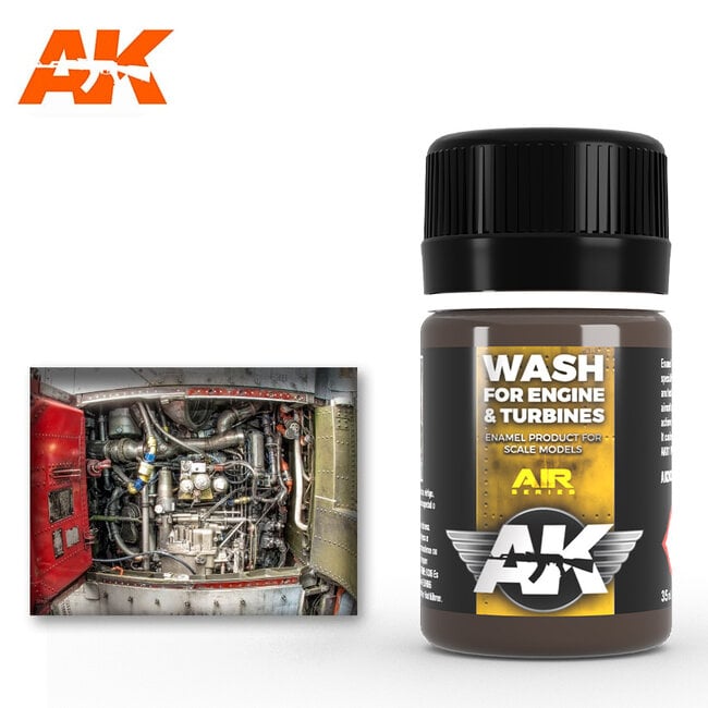 AK interactive Wash For Aircraft Engine - Air Series - Weathering Wash - 35 ml - AK2033