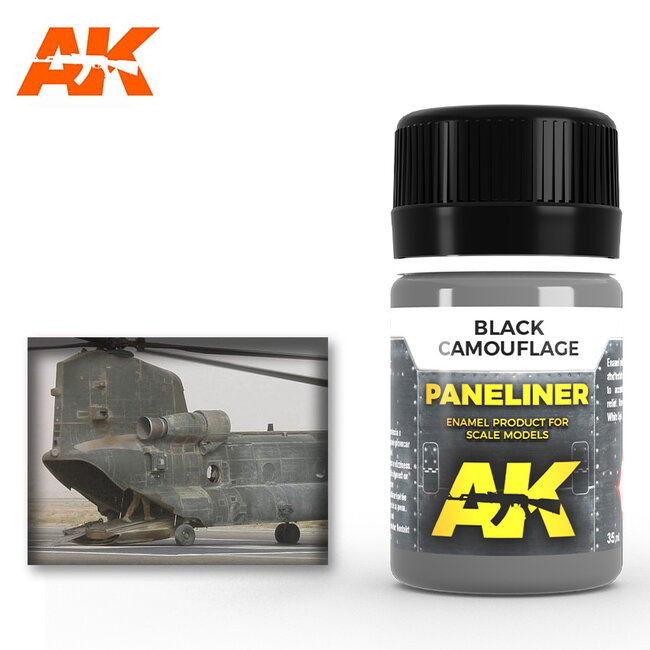 AK interactive Paneliner For Black Camouflage - Air Series - AK Weathering - 35ml - AK2075