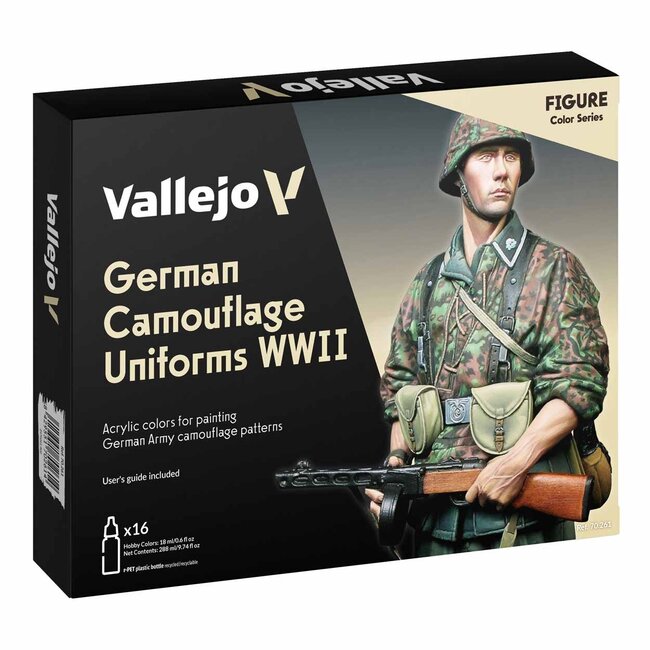 Vallejo Model Unifo German Camouflage Uniforms WWII - 16 colors - 18ml - 70261