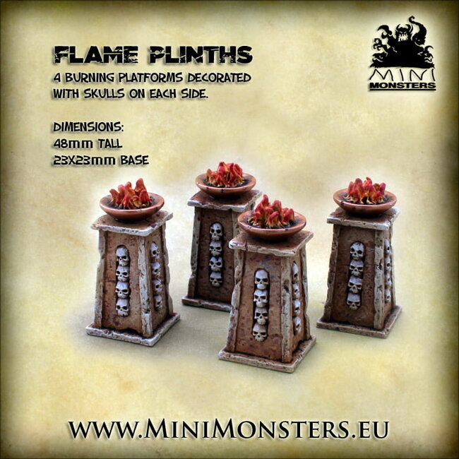 Mini Monsters Cursed Tomb Flame Plinths - 4x - MM-0152