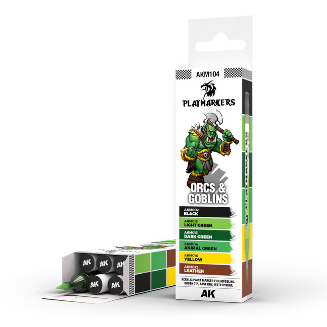 AK interactive Orcs and Goblins Playmarker Set - 6 kleuren - AKM104