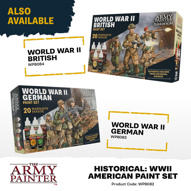 The Army Painter Warpaints Fanatic Historical: WWII American Paint Set - 20 kleuren - WP8082