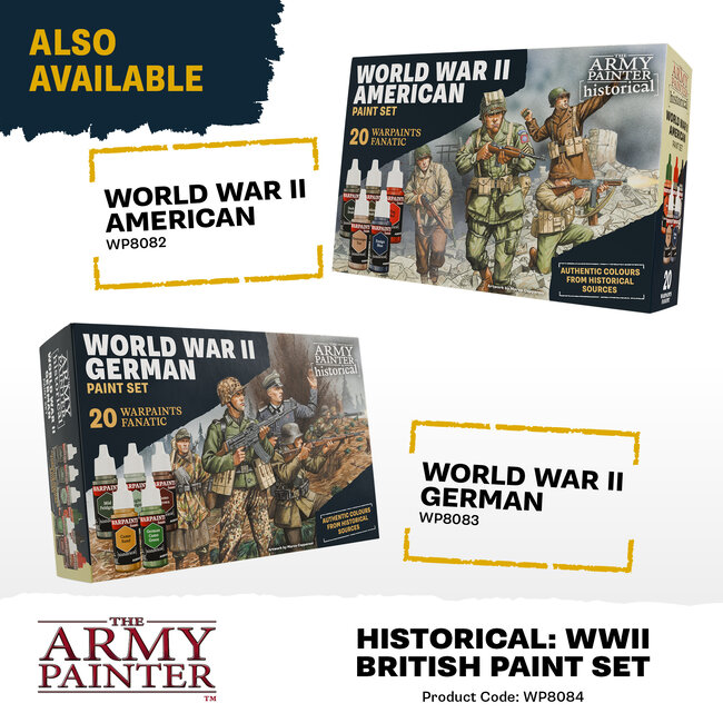 The Army Painter Warpaints Fanatic Historical: WWII British Paint Set – 20 colors - WP8084