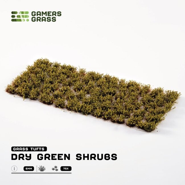 Gamers Grass Dry Green Shrubs 6mm - GGFS-DRG