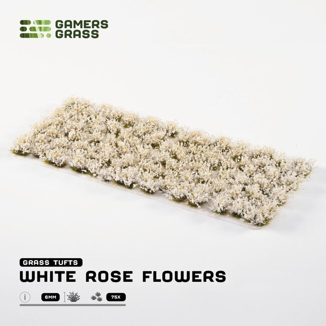 Gamers Grass White Rose Flowers 6mm - GGFS-WR