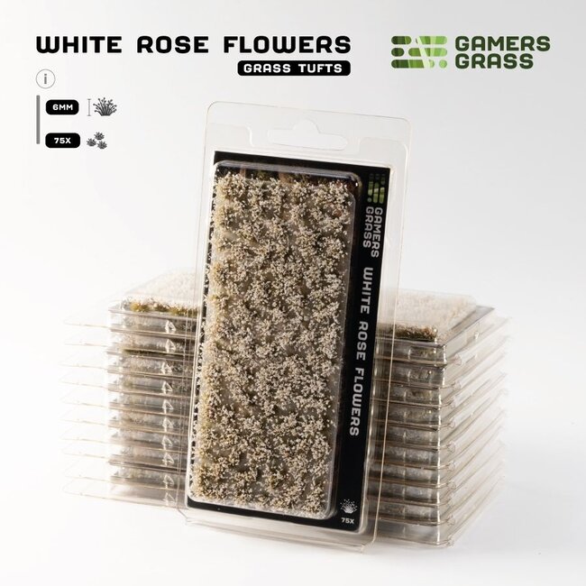 Gamers Grass White Rose Flowers 6mm - GGFS-WR