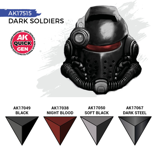 AK interactive Dark Soldiers Quick Gen Set - 4 colors - 18ml - AK17515