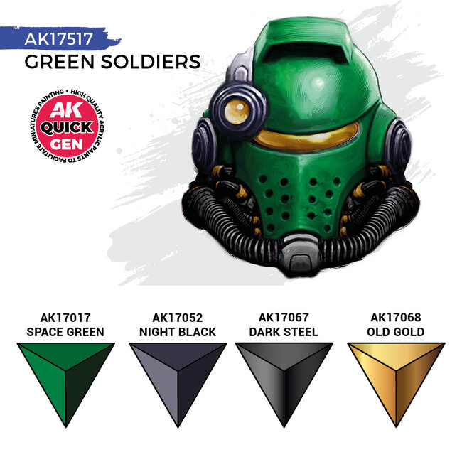 AK interactive Green Soldiers Quick Gen Set - 4 kleuren - 18ml - AK17517