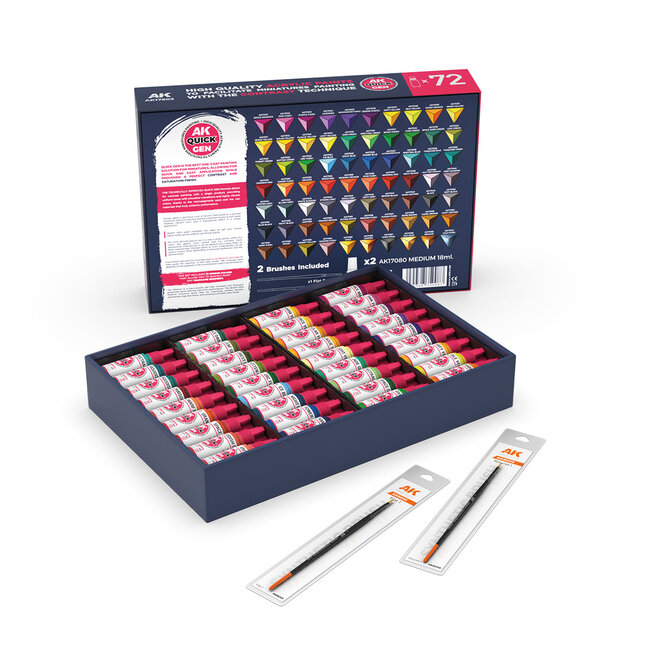 AK interactive Ultimate Quick Gen Paint Set - 72 kleuren - 18ml - AK17602