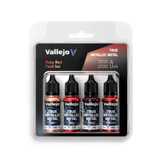 Vallejo Ruby Red True Metallic Metal Paint Set - 4 colors - 18ml - 77254 - image