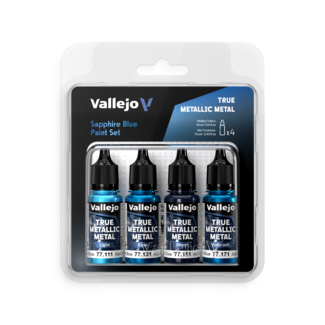 Vallejo Sapphire Blue True Metallic Metal Paint Set - 4 kleuren - 18ml - 77256 - image