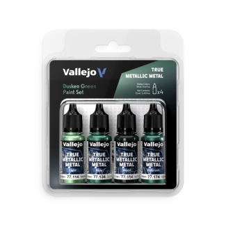 Vallejo Dusken Green True Metallic Metal Paint Set - 4 kleuren - 18ml - 77257 - image
