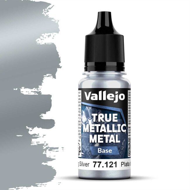 Vallejo Sterling Silver True Metallic Metal Paint Set - 4 colors - 18ml - 77251