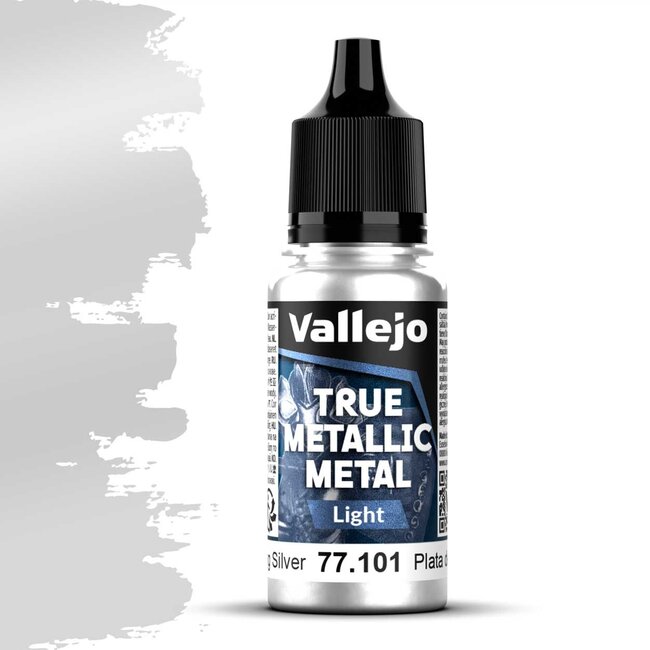 Vallejo Sterling Silver True Metallic Metal Paint Set - 4 colors - 18ml - 77251