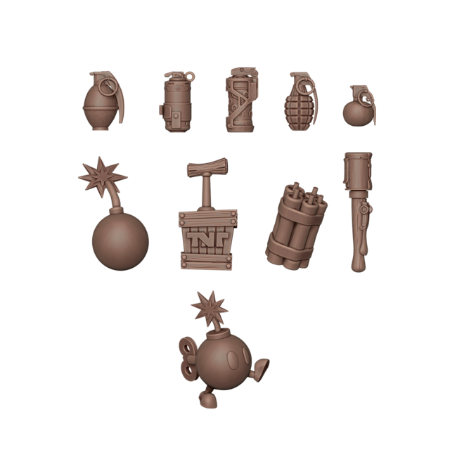 AK interactive Bombs & Grenades Basing Bits - 72x - AKBIT0028