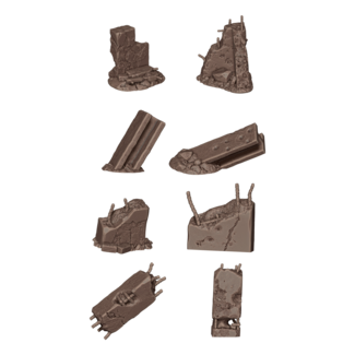 AK interactive Concrete Ruins Basing Bits - 8x - AKBIT0023 - image