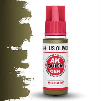 AK interactive US Olive Uniform Quickgen Paint - 18ml - AK17074 - image