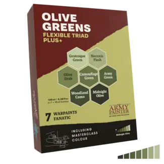 The Army Painter Warpaints Fanatic: Olive Greens Flexible Triad PLUS+ - 7 kleuren - 18ml - WP8091 - image