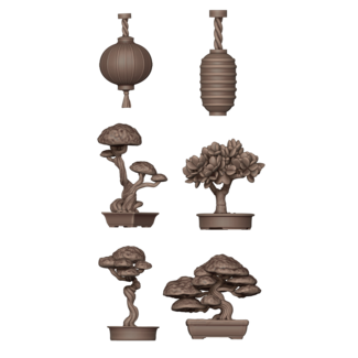 AK interactive Japanese Lamps & Bonsai Basing Bits - 19x - AKBIT0030 - image