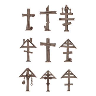 AK interactive Wood Crosses Basing Bits - 9x - AKBIT0031 - image