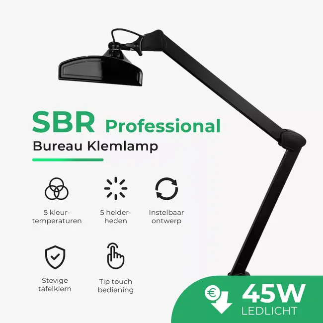 SBR Professional Daglichtlamp Zwart