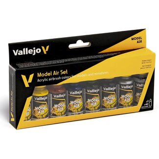 Vallejo Model Air Basic Color Set - 8 kleuren - 18ml - 71174 - image