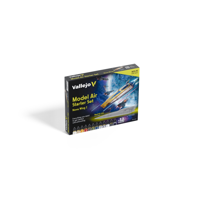 Vallejo Model Air Starter Set – 12 kleuren - 18ml - sci-fi-miniatuur – 71647