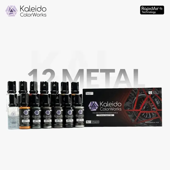 Kaleido Colorworks Metal Colors Set – 12 kleuren - 20ml – 48719