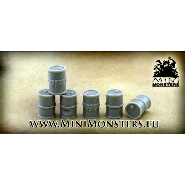 Mini Monsters Metal Barrels - 6x - MM-0031