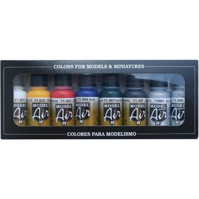 Vallejo Model Air Basic Color Set - 8 kleuren - 17ml - 71174