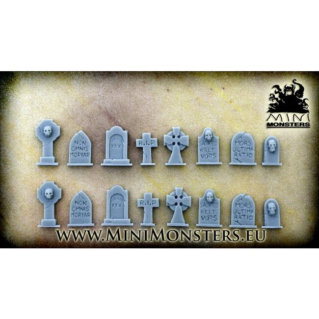 Mini Monsters Grave Stones - 16x - MM-0025
