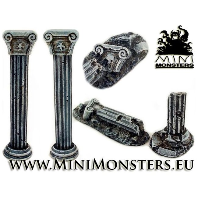 Mini Monsters Ionic Ruined Columns - 4x - MM-0010