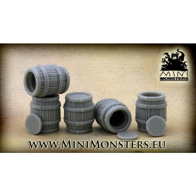 Mini Monsters Big Wooden Barrels - 5x - MM-0004