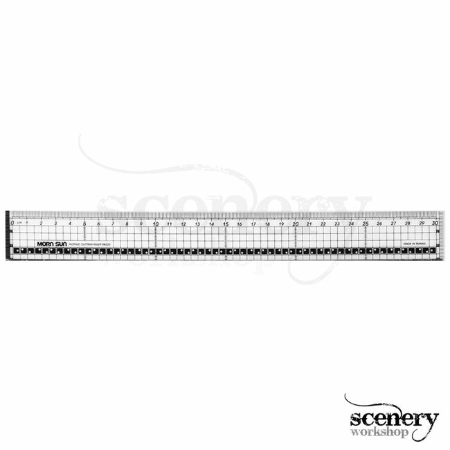 Morn Sun Cutting ruler transparent 30cm with metal rim - 08101