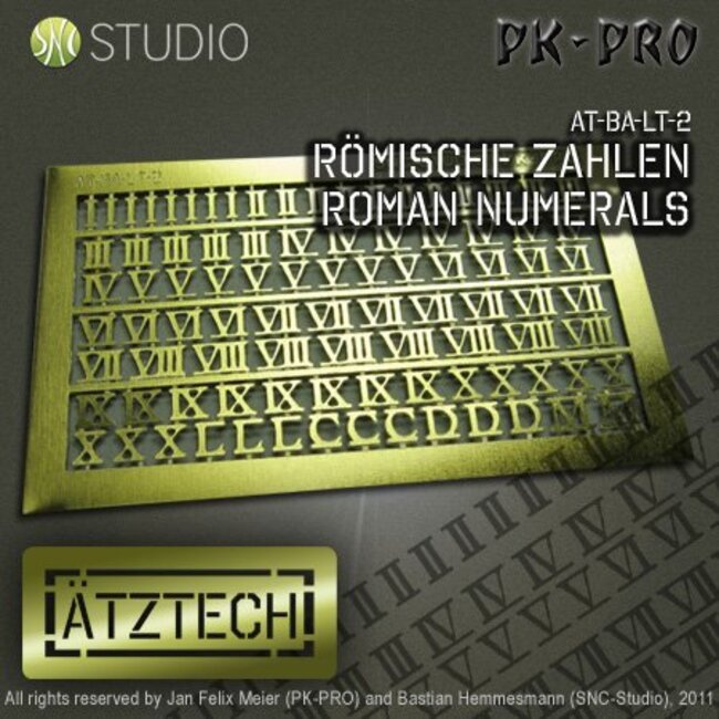 Ätztech Ätztech Romeinse Cijfers - Photo-Etch - AT-BA-LT-2