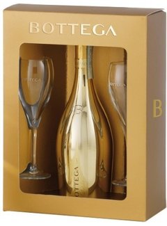 Bottega Bottega Gold Prosecco  with 2 flutes - in Gift Box