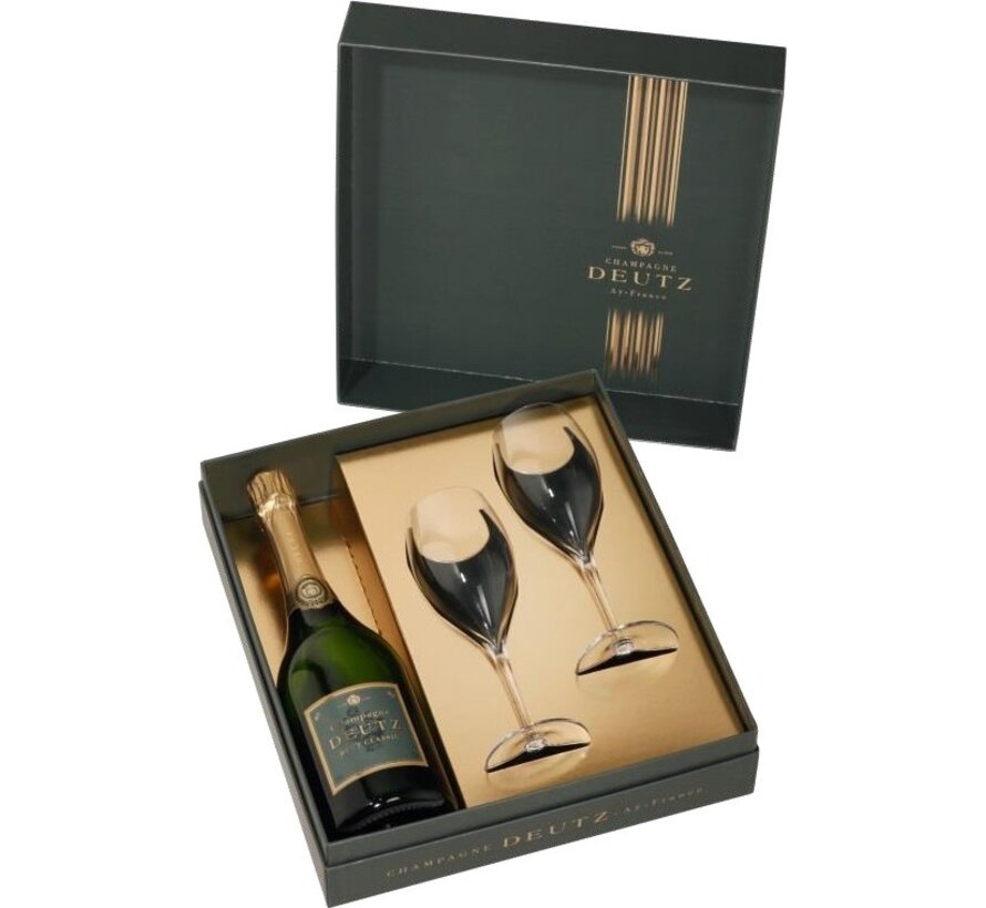 Deutz Champagne Brut Classic | Giftbox  met 2 champagneglazen