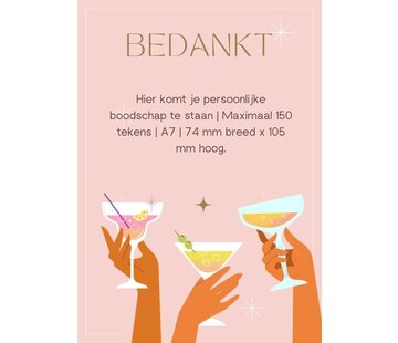 Gift Card A7 - Thank You - light pink - With Personal Message