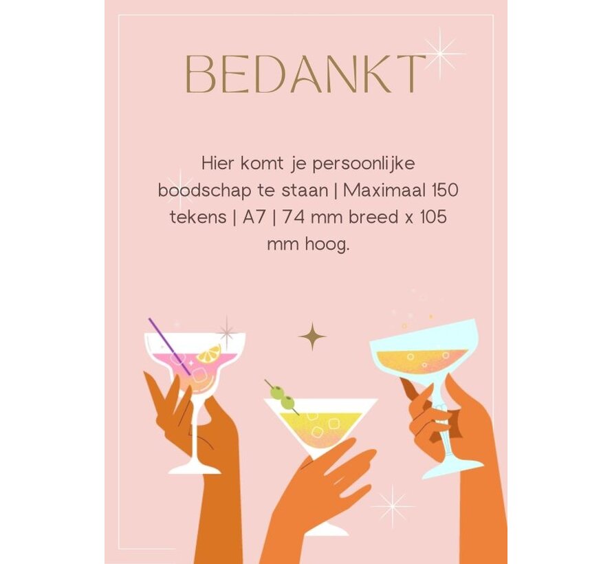 Gift Card A7 - Thank You - light pink - With Personal Message