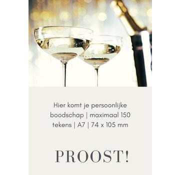 Kaartje A7 - Champagnecoupe - met gepersonaliseerde tekst