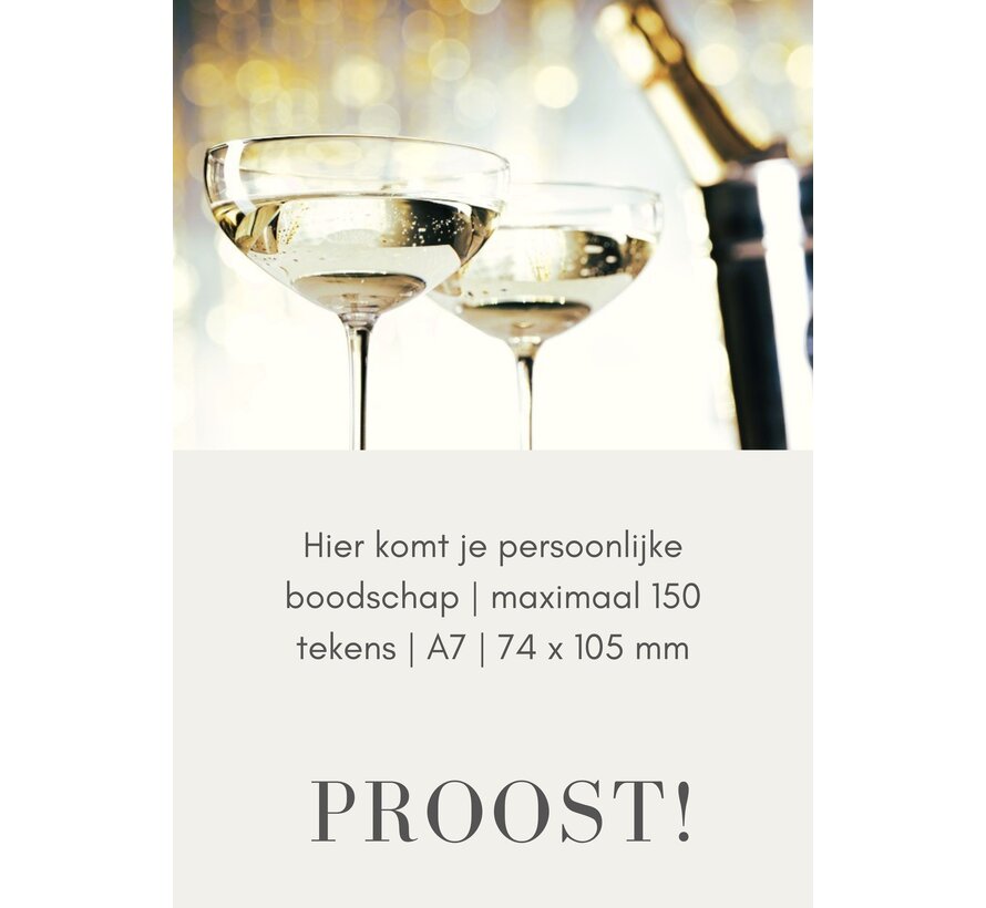 Gift Card A7 - Champagne Coupe - With Personal Message