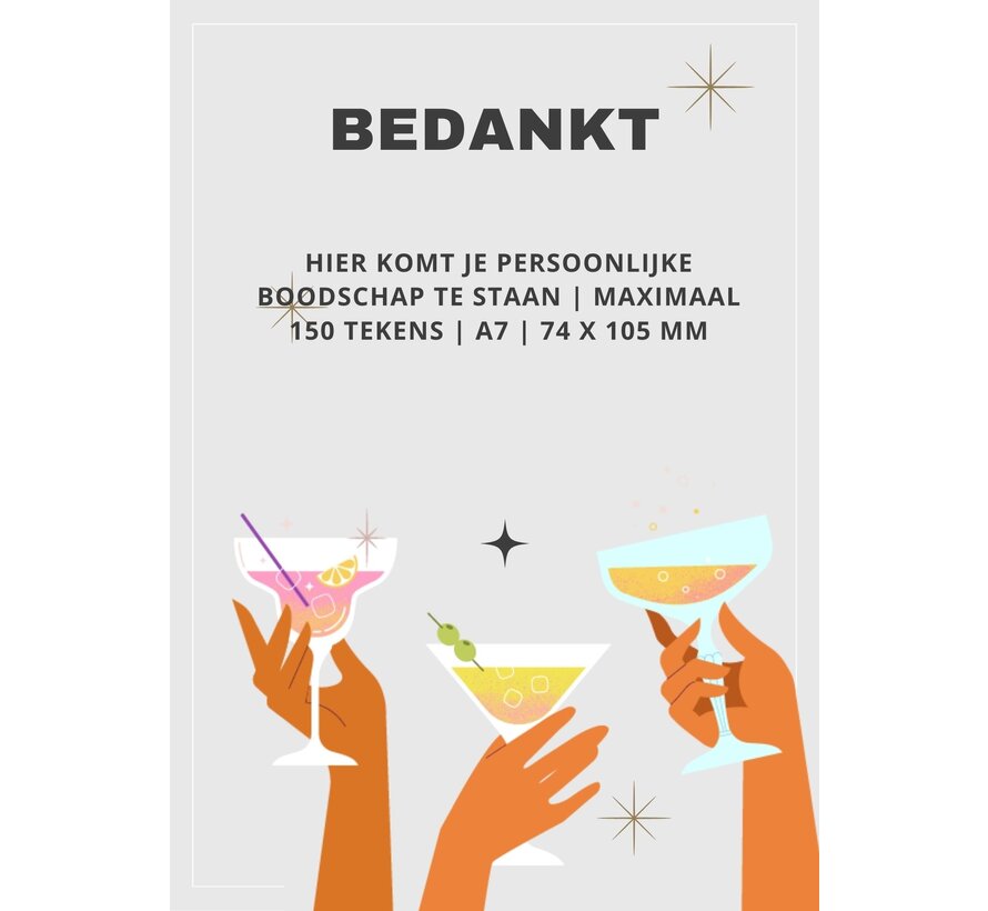 Gift Card A7 - Thank You - light grey - With Personal Message