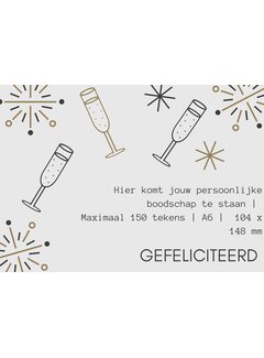 Kaartje A6 - Gefeliciteerd - met gepersonaliseerde tekst