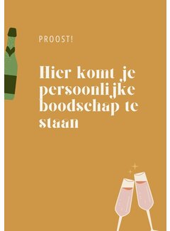 Kaartje A7 - Goud - met gepersonaliseerde tekst