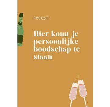 Kaartje A7 - Goud - met gepersonaliseerde tekst