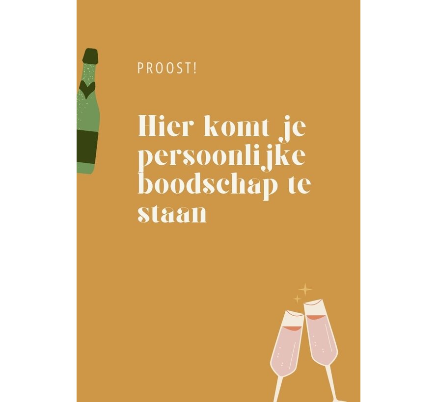 Kaartje - Goud - met gepersonaliseerde tekst | A7 eenzijdig fullcolor