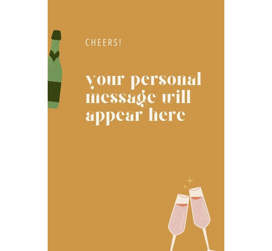 Kaartje - Goud - met gepersonaliseerde tekst | A7 eenzijdig fullcolor