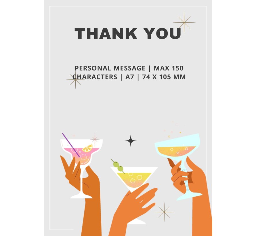 Gift Card A7 - Thank You - light grey - With Personal Message