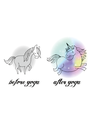 YogaHabits Postcard (set of 10 cards) Before Yoga - After Yoga Unicorn